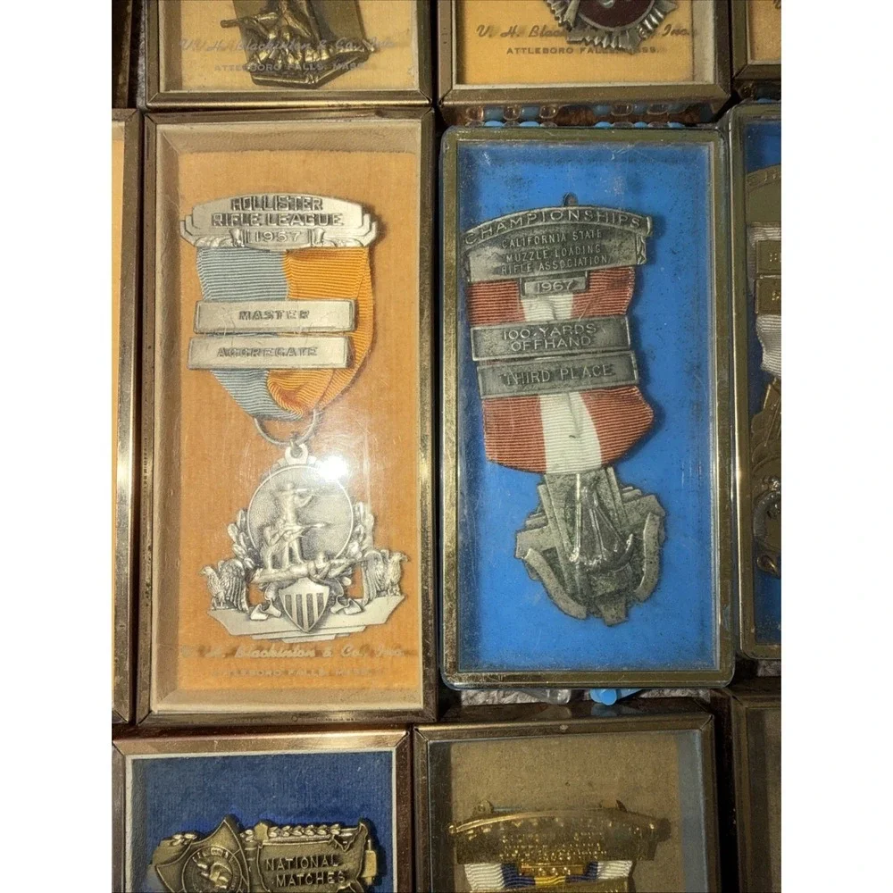 Lot of (17) Vintage Blackinton Rifle & Pistol Shooting Medals – Marksman‎ Awards